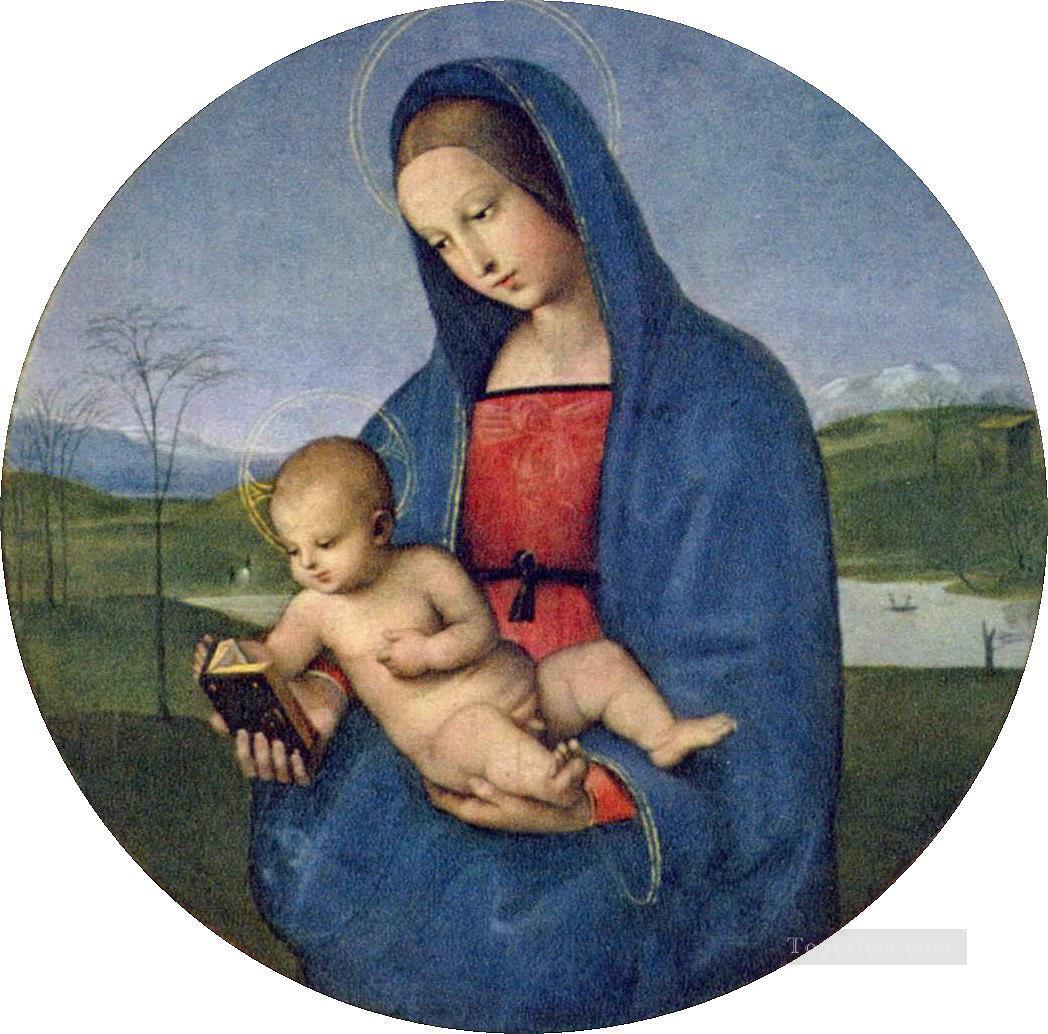 マドンナと本 コネスタビレ マドンナ ルネサンスの巨匠 ラファエロ油絵